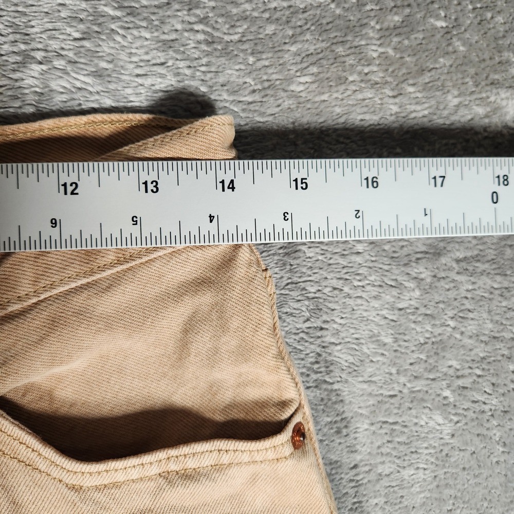 Levi's 501 Original Fit Jeans Womens 27x32 Tan Excellent Straight Leg Button Fly - Picture 2 of 15